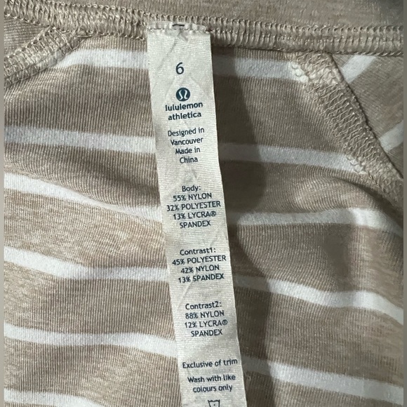 Lululemon Nice Asana Jacket Deauville Stripe Heathered Cashew White - Size: 6 - Picture 9 of 11